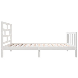 Maison Chic Lit adulte - Lit simple Cadre de lit,Structure du lit Contemporain Blanc Bois de pin massif 90x200 cm -MN29089 pas cher