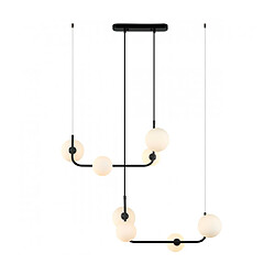 Luminaire Center Suspension moderne Ferrand Noir 8 ampoules