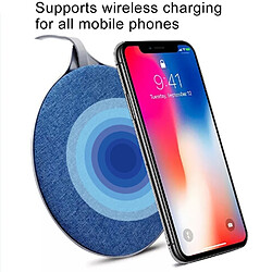 Acheter Wewoo Chargeur sans fil bleu pour iPhone, Galaxy, Huawei, Xiaomi, LG, HTC et autres téléphones intelligents QI Standard HF20 10W sortie générale en alliage d'aluminium + tissu matériaux sans chargeur,