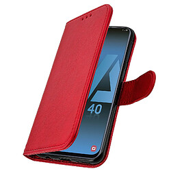 Avizar Housse Samsung Galaxy A40 Étui Portefeuille Support Stand Rouge