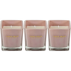 The Home Deco Factory Bougie parfumée carrée Nude 7 cm (Lot de 3) Rose poudré.