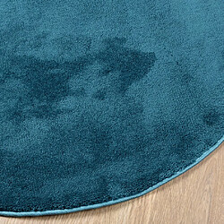 Avis vidaXL Tapis OVIEDO à poils courts turquoise Ø 100 cm