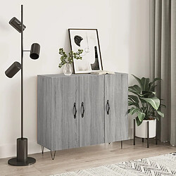 vidaXL Buffet sonoma gris 90x34x80 cm bois d'ingénierie