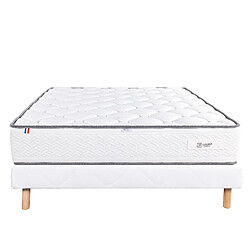 LUXURY LITERIE Ensemble matelas Iris 90x190 cm + sommier blanc ep 13cm