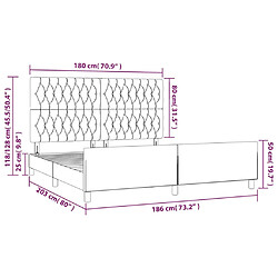 vidaXL Cadre de lit sans matelas marron foncé 180x200 cm tissu pas cher