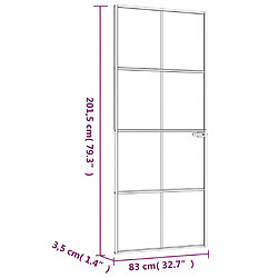 vidaXL Porte d'intérieur Noir 83x201,5 cm Trempé verre aluminium fin pas cher