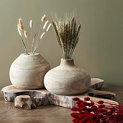 Acheter The Home Deco Factory Vase rond en bois de bancoulier Ruche.