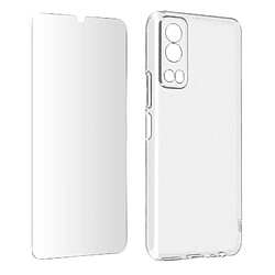 Avizar Coque Vivo Y72 et Y52 Silicone Souple Film Verre Trempé 9H Transparent