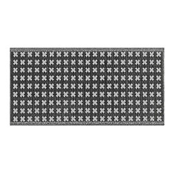 Acheter Beliani Tapis extérieur noir au motif croix blanches 90 x 180 cm ROHTAK