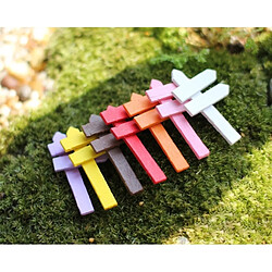 Wewoo Décoration Jardin 5 PCS Mini Clôtures En Bois Panneau Ornement Bricolage Plantes Labels Pots Décor Micro-paysage DIY Ornements Multi-viande En Bois, Livraison Couleur Aléatoire