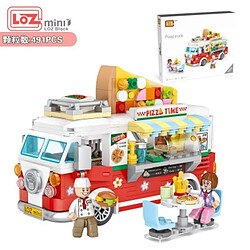 Acheter Universal Mini Blocs City Series Street View Truck Fruit/Ice Cream Shop Learning Toys(Rouge)