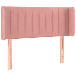 vidaXL Tête de lit avec oreilles Rose 93x16x78/88 cm Velours