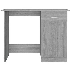 Helloshop26 Bureau table poste de travail meuble d'ordinateur informatique étude sonoma 100 x 50 x 76 cm bois d'ingénierie gris 02_0023939