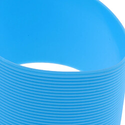 Avis gobelet tasse en silicone rond bleu anti-glisse pour bouteille d'eau d'extérieur