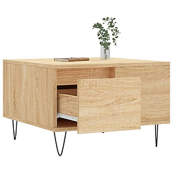 Avis vidaXL Table basse chêne sonoma 55x55x36,5 cm bois d'ingénierie