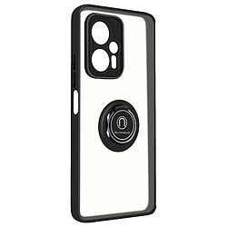 Avizar Coque pour Xiaomi Poco X4 GT Bi-matière Bague Métallique Support Vidéo noir