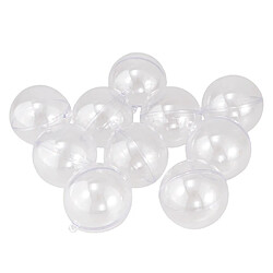 10pcs boule en plastique remplissable en plastique clair ornements artisanat de boîte à bonbons de Noël 6cm