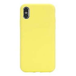 Universal Étui en silicone roulé à bord doux jaune pour votre Apple iPhone X