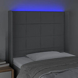 Avis vidaXL Tête de lit à LED Gris clair 103x16x118/128 cm Tissu