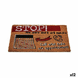 Gift Decor Paillasson Stop Noir Rouge Naturel Fibres de coco 40 x 1,5 x 60 cm (12 Unités)