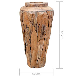 vidaXL Vase de décoration 40 x 60 cm Bois de teck solide pas cher