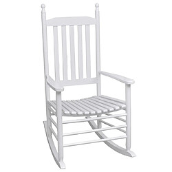 Maison Chic Chaise/Fateuill à bascule, Rocking chair avec siège incurvé Blanc Bois -GKD35582