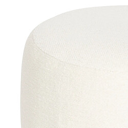 Avis Pegane Pouf rond en tissu coloris blanc - diamètre 39 x Hauteur 40 cm