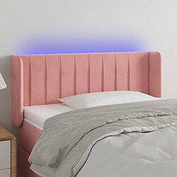 vidaXL Tête de lit à LED Rose 93x16x78/88 cm Velours