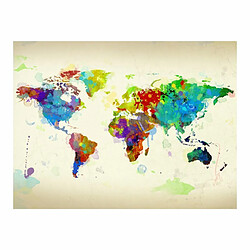 Paris Prix Papier Peint Paint Splashes Map of the World 154 x 200 cm