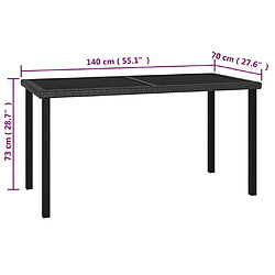 vidaXL Ensemble à manger de jardin 7 pcs Résine tressée Noir pas cher