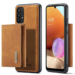 Dg.Ming Coque en TPU + PU magnétique, hybride avec béquille marron pour votre Samsung Galaxy A32 4G (EU Version)