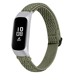 Bracelet en nylon élastique réglable tressée olive verte pour votre Samsung Galaxy Fit-e R375