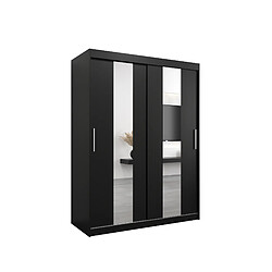 Abiks Meble Armoire Pole à portes coulissantes 200/150/62 2 portes (noir/noir)