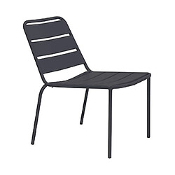 Mes Lot de 4 fauteuils lounge de jardin en métal gris - BACA