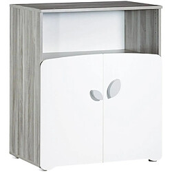 Avis Baby Price Chambre bébé trio Leaf: lit 120x60, commode a langer et armoire - Babyprice - Blanc