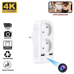 Totalcadeau Multiprise caméra espion cachée Wifi Vidéo HD et son et 2 ports USB