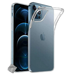 Htdmobiles Coque silicone gel fine pour Apple iPhone 12 / 12 Pro + film ecran - TPU TRANSPARENT