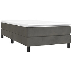 Avis Maison Chic Lit Adulte - Lit simple Lit à sommier tapissier et matelas moelleux - Meuble de Chambre - Gris foncé 90x190 cm Velours -MN51539