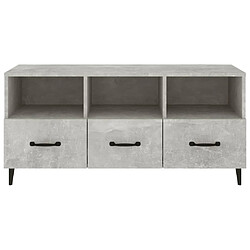 Maison Chic Meuble TV scandinave - Banc TV pour salon Gris béton 102x35x50 cm Bois d'ingénierie -MN46138 pas cher