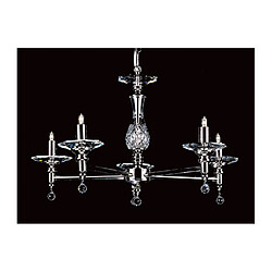 Lumière Chandelier sans abats jours San Nickel 5 ampoules 36cm