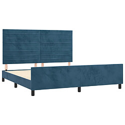 Avis vidaXL Cadre de lit sans matelas bleu foncé 160x200 cm velours