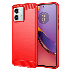 Htdmobiles Coque pour Motorola Moto G84 5G - housse etui silicone gel carbone + film ecran - ROUGE