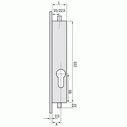 Metalux Serrure à larder 2 points à tringles à cylindre européen axe 15 mm - 30