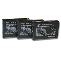 vhbw set de 3 batteries 1600mAh (3.7V) pour appareil photo Aiptek HDDV 8300, Cinema V10 Plus, AHD H12 Extreme comme NP-120.