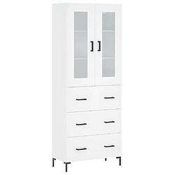 vidaXL Buffet haut Blanc 69,5x34x180 cm Bois d'ingénierie