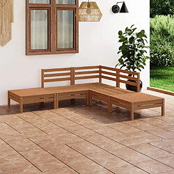 Maison Chic Salon de jardin 5 pcs - Table et chaises d'extérieur - Mobilier/Meubles de jardin Moderne Bois de pin massif Marron miel -MN43826