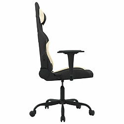 Acheter Maison Chic Chaise de jeu, Chaise gaming avec repose-pied, Fauteuil gamer,Chaise de Bureau Noir et crème Tissu -GKD55846