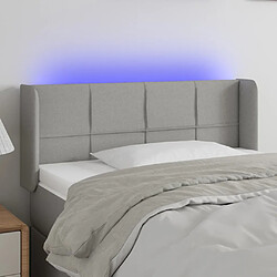 vidaXL Tête de lit à LED Gris clair 103x16x78/88 cm Tissu