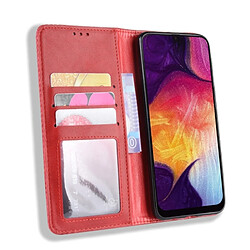 Acheter Wewoo Housse Coque Étui en cuir à boucle magnétique avec texture rétro et pour Galaxy A50, porte-cartes (rouge)