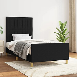 Maison Chic Lit adulte - Cadre Structure de lit avec tête de lit Contemporain Noir 80x200 cm Tissu -MN87686